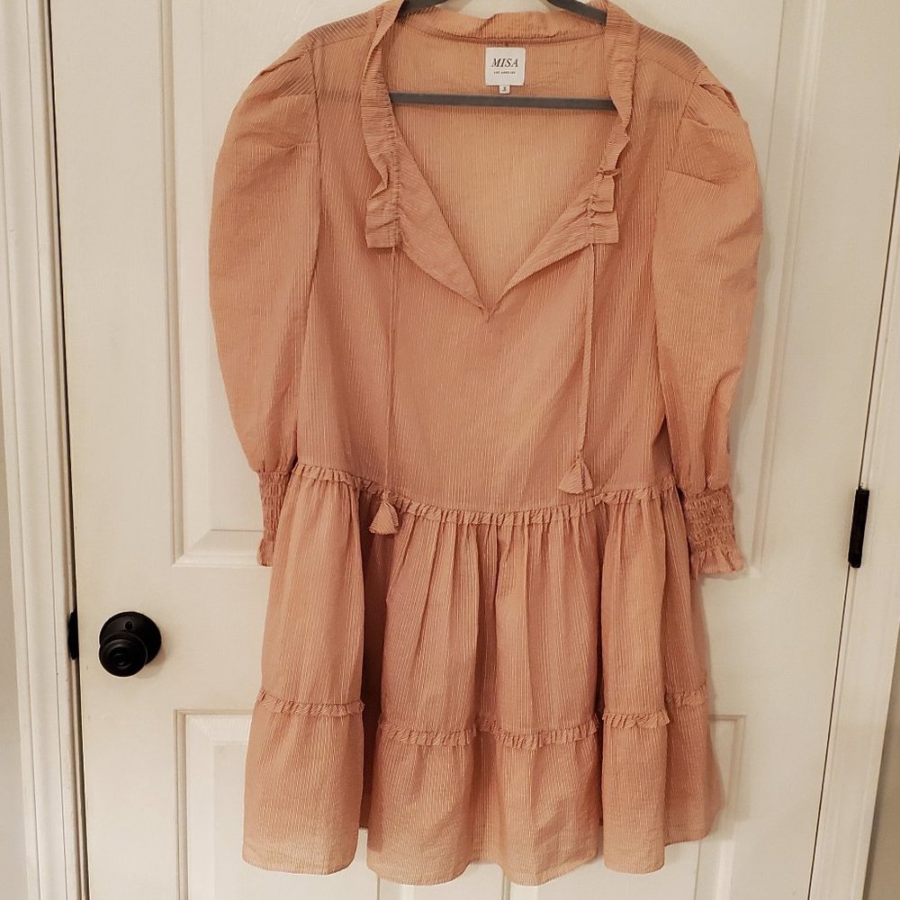 MISA Maya Sunrise Stripe Shift Dress - Size Small